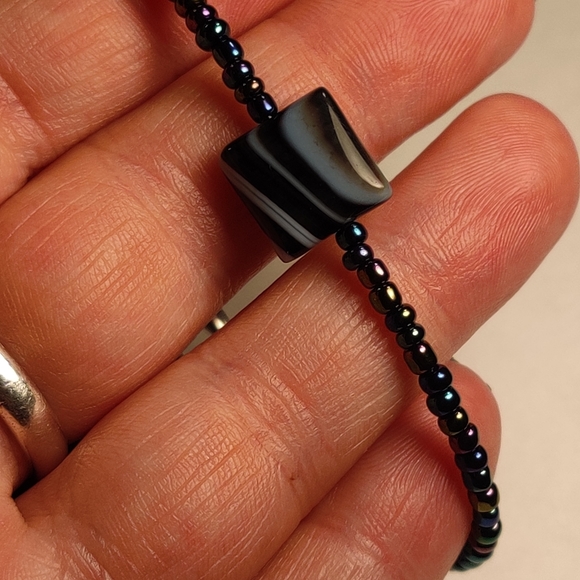 Botswana Agate & Seed Bead Handmade Bracelet - Picture 4 of 9